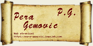 Pera Gemović vizit kartica